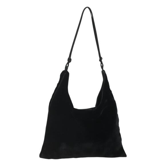 PRADA Shoulder Bag Velor Black - Picture 1 of 9